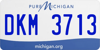 MI license plate DKM3713