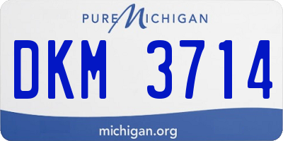 MI license plate DKM3714