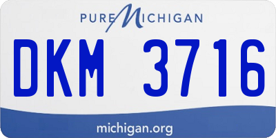 MI license plate DKM3716