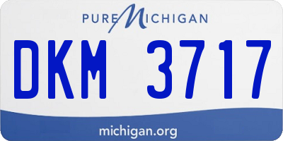 MI license plate DKM3717