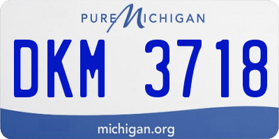 MI license plate DKM3718