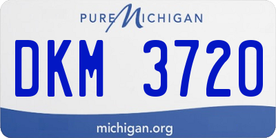 MI license plate DKM3720