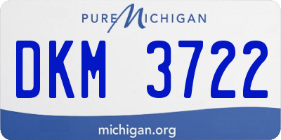MI license plate DKM3722
