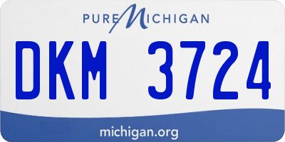 MI license plate DKM3724