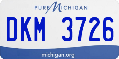 MI license plate DKM3726