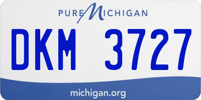 MI license plate DKM3727