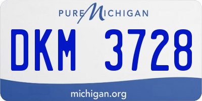 MI license plate DKM3728