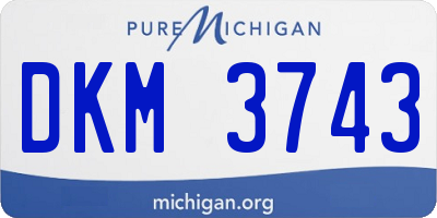 MI license plate DKM3743