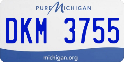 MI license plate DKM3755