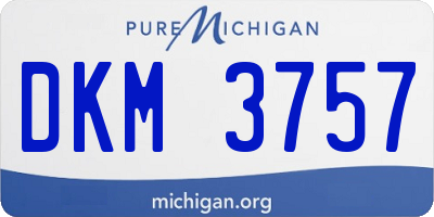MI license plate DKM3757