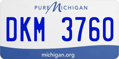 MI license plate DKM3760