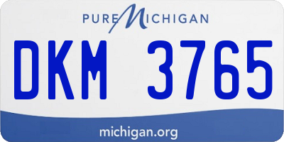 MI license plate DKM3765