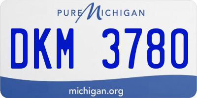MI license plate DKM3780
