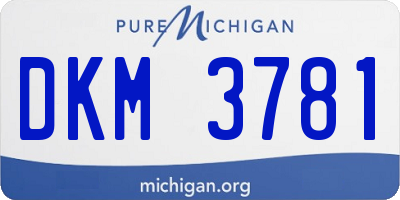 MI license plate DKM3781