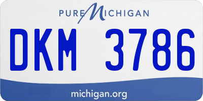 MI license plate DKM3786