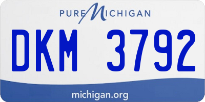 MI license plate DKM3792