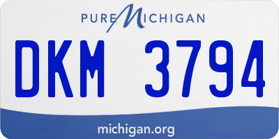 MI license plate DKM3794