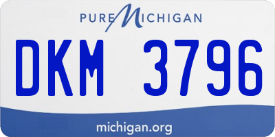 MI license plate DKM3796