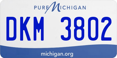 MI license plate DKM3802