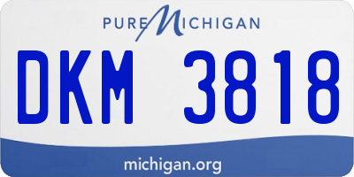 MI license plate DKM3818