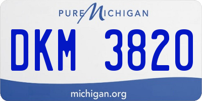 MI license plate DKM3820