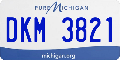 MI license plate DKM3821