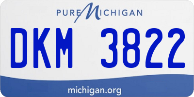 MI license plate DKM3822