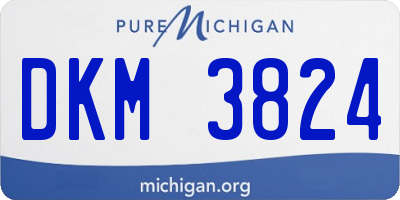 MI license plate DKM3824