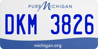 MI license plate DKM3826