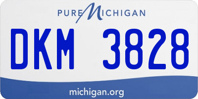 MI license plate DKM3828