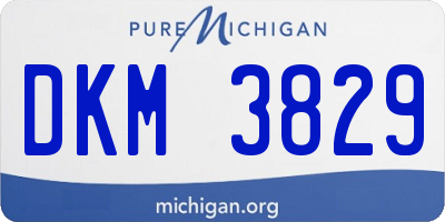 MI license plate DKM3829