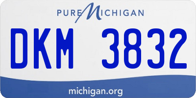 MI license plate DKM3832