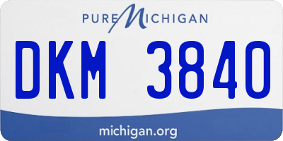 MI license plate DKM3840