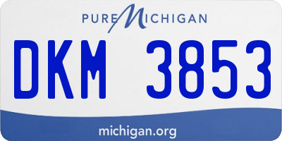 MI license plate DKM3853