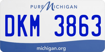 MI license plate DKM3863
