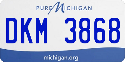 MI license plate DKM3868