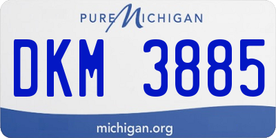 MI license plate DKM3885