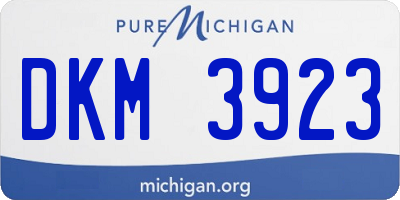MI license plate DKM3923