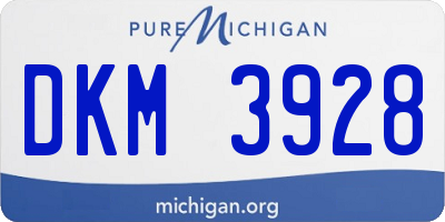 MI license plate DKM3928