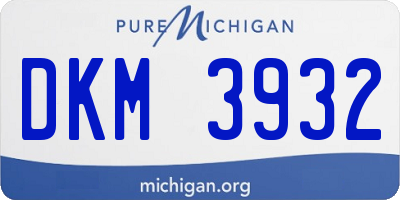 MI license plate DKM3932