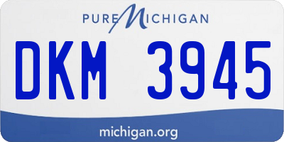 MI license plate DKM3945