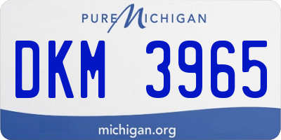 MI license plate DKM3965