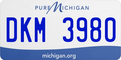 MI license plate DKM3980