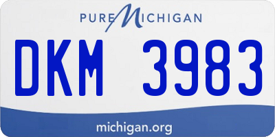 MI license plate DKM3983