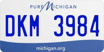 MI license plate DKM3984