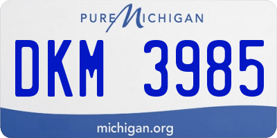 MI license plate DKM3985