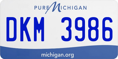 MI license plate DKM3986