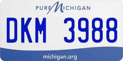 MI license plate DKM3988