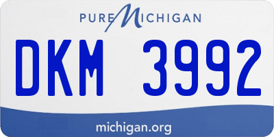 MI license plate DKM3992
