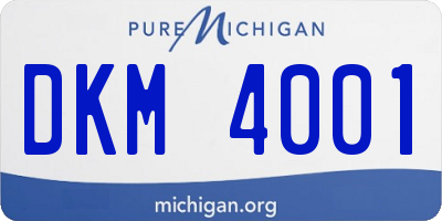 MI license plate DKM4001